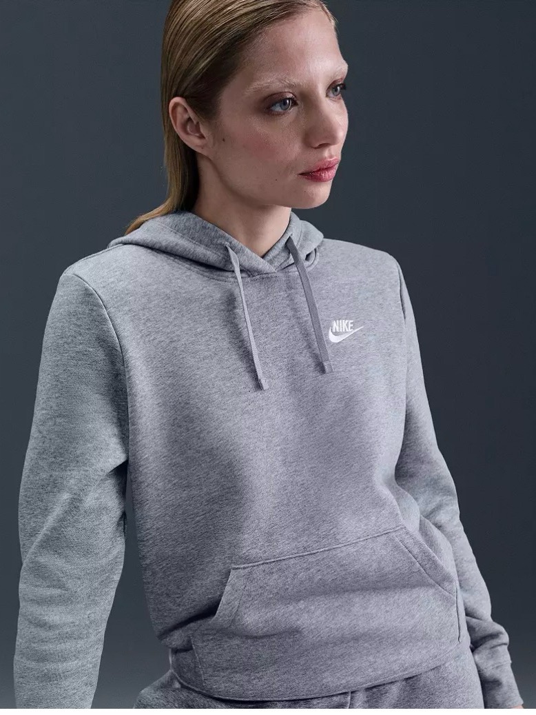 Nike Light Gray Women's Pullover Hoodie Size Medium Unisex